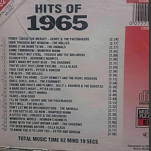 The Hits of 1965 : Various Artists : CD
