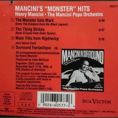 Mancini'c Monster Hits: Henry Mancini : The Mancini Pops Orchestra : CD