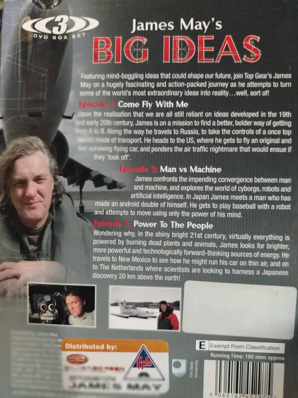 James May's Big Ideas (Back Cover) : (Director TBC) : Documentary / Science : DVD