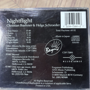 Christian Buehner & Helge Schroeder : Nightflight : CD