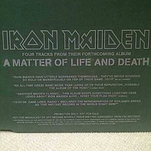 IRON MAIDEN: 4 TRACKS FROM A MATTER OF LIFE & DEATH: Advance preview CD: Promotional copy : CD
