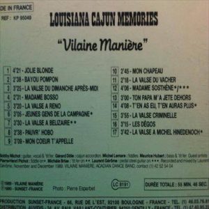 Louisiana Cajun Memories:Vilaine Maniere : CD