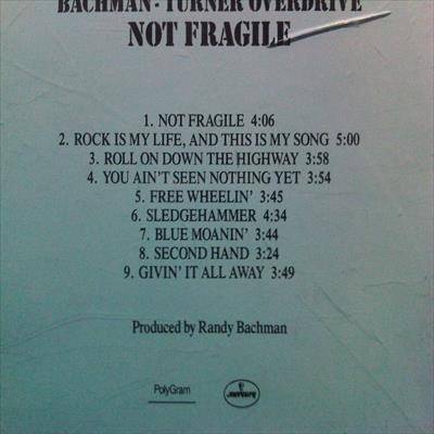 Bachman Turner Overdrive:Not Fragile : CD