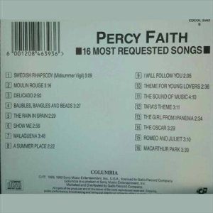 Percy Faith: 16 Most Requested Songs : CD