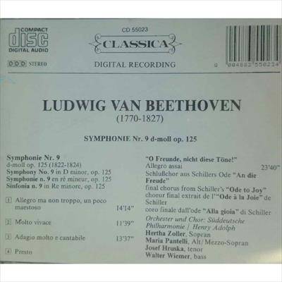 Ludwig Van Beethoven : 1770 - 1827 Symphonie Nr 9 : CD