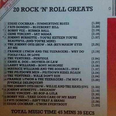 20 Rock n Roll Greats : Various Artists : CD