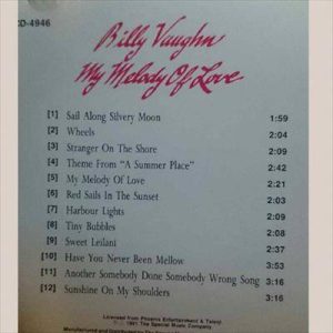 Billy Vaughn : My Melody of Love : CD