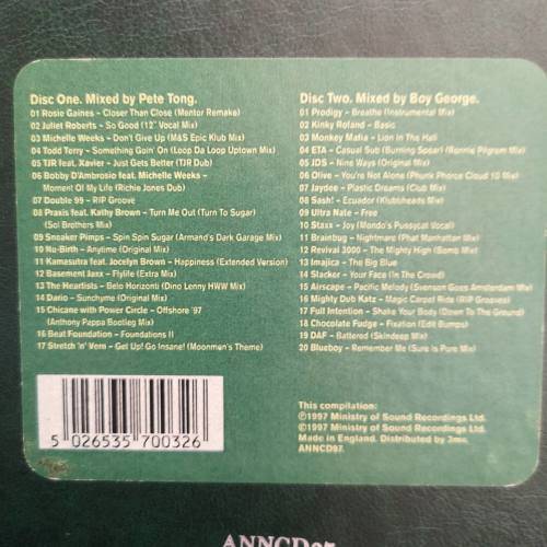 Ministry of Sound : The Annual Three : Mixed by Pete Tong and Boy George : CD