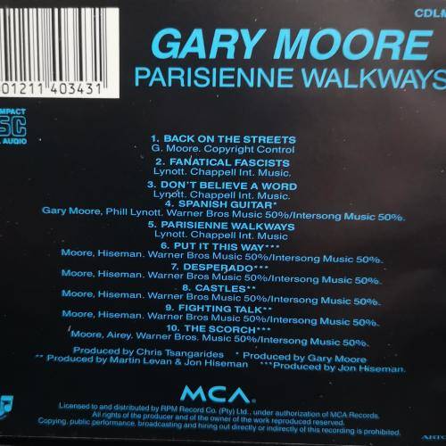 Gary Moore : Parisienne Walkways : CD